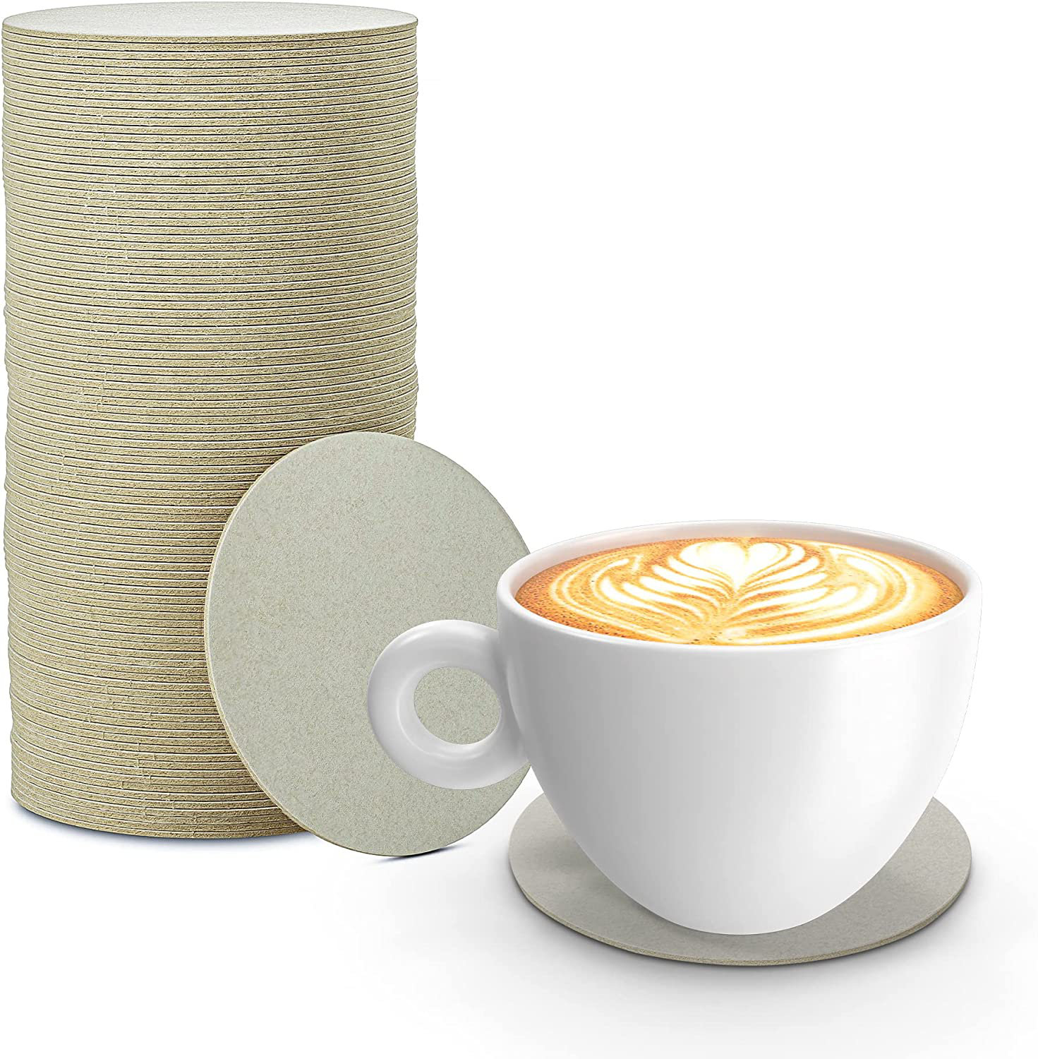 MT Products 4 White Cup Coaster / Blank Paper Coasters for Drinks