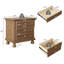 Table de chevet 26 po en bois massif classique à 2 tiroirs avec pieds à colonnes romaines, assemblage minimal requis, brun clair-1064271461
