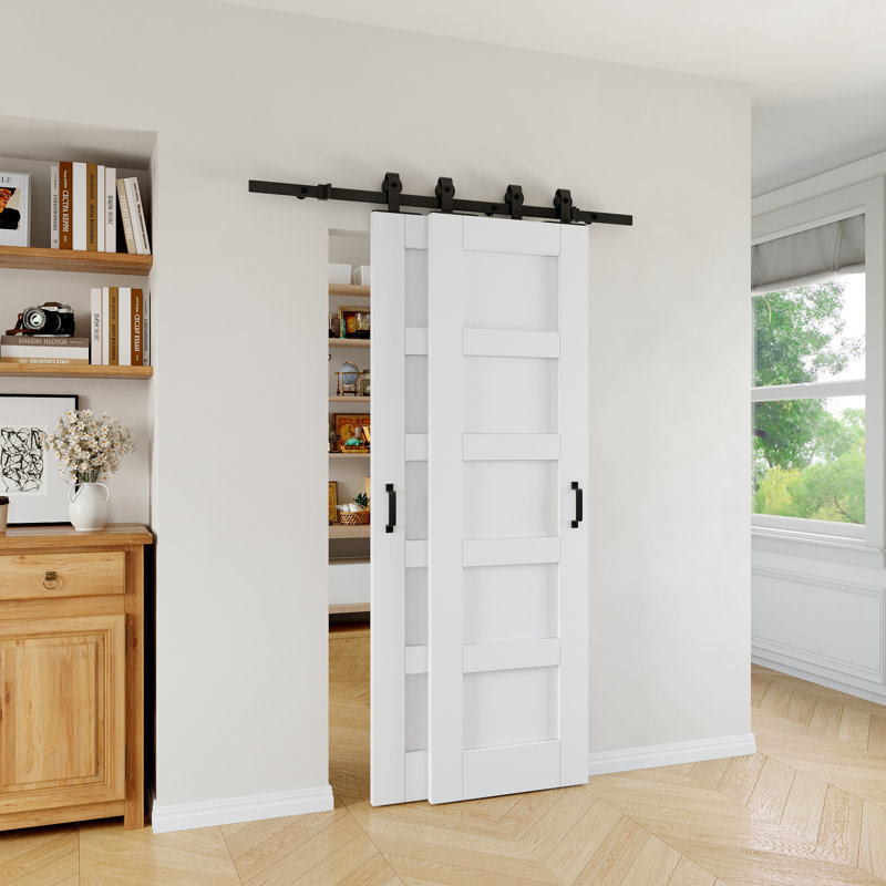 Portes doubles de grange coulissantes 80 po x 80 po H 80 po x l 40 po avec ensemble de quincaillerie - sans assemblage