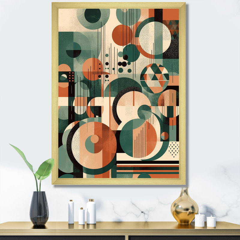 «Mid Century Artistic Transformations III», reproduction sur toile, Encadrement doré, H 32 po x l 16 po x P 1 po