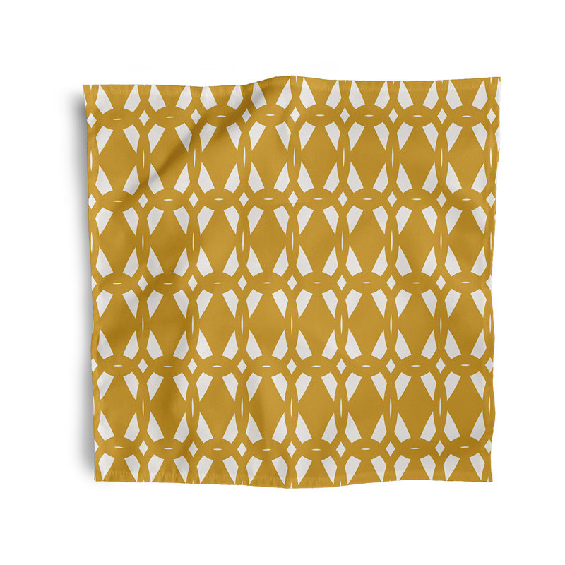 Christiam Polyester Geometric Square Napkin, Yellow
