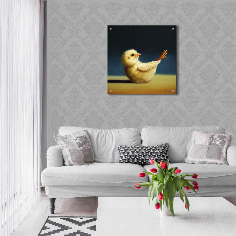 «Yoga Chick Boat Pose» par Lucia Heffernan, H 24 po x l 24 po x P 0,2 po