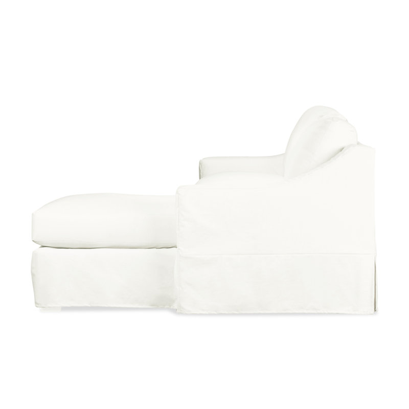 Cranbrook Upholstered L-Shaped Sectional, Bayou Off White Canvas, Right Hand Facing