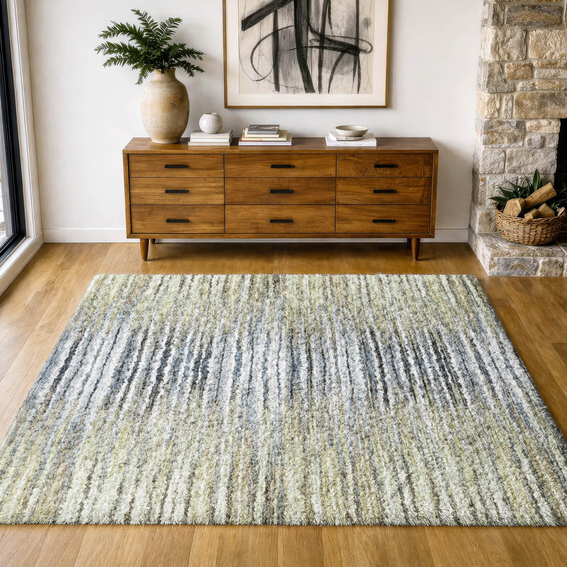 Tapis à poils longs de qualité supérieure lavable à la machine Dream ADS604, 8' x 10', Beige
