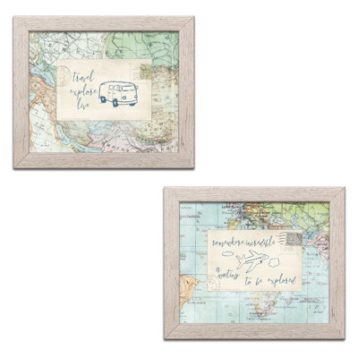 " Travel Posts II And Travel Posts IV " by Katie Pertiet 2 - Pieces