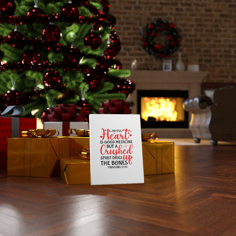 A Joyful Heart Proverbs 17:22 - Wrapped Canvas Print, 41cm H x 30cm W
