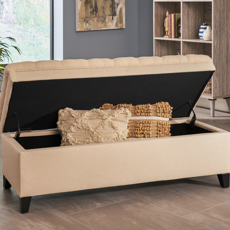 Andrews Storage In Fabric And Birch Legs - 50D X 20.5W 18.3H, Maximize Your Home , 49.4D 20.7W 18.30H, Legs, Practical Option