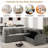 L-shaped Sectional Sofa With Hidden Storage Compartment-1646250005