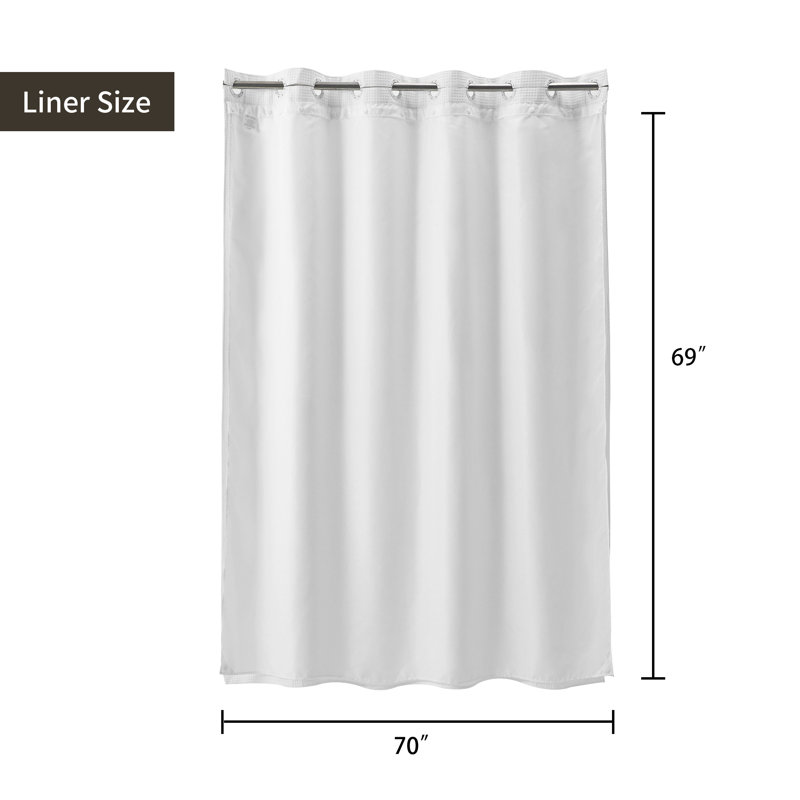 Rideau de douche gaufré Duppstadt, H 74 po x l 71 po, Blanc