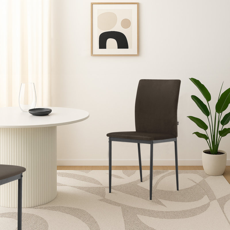 48cm H Velvet Upholstered Metal Armchair, Brown