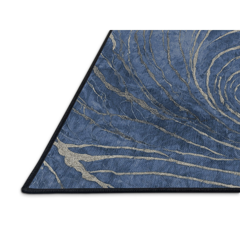 Machine Washable Gray Area Rug, Square 4'