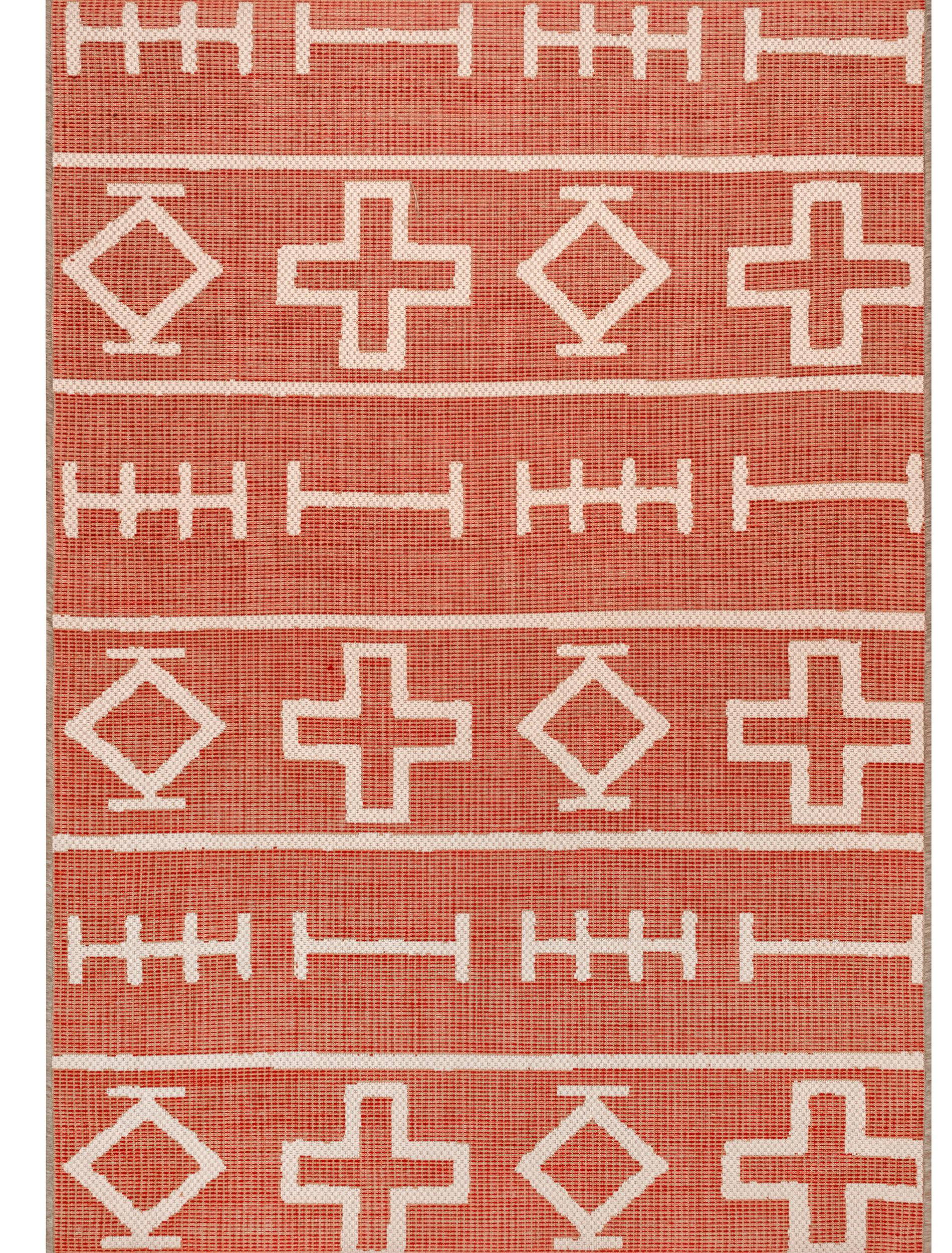 Foundry Select Kingsville Geometric Rust Indoor / Outdoor Use Area Rug ...