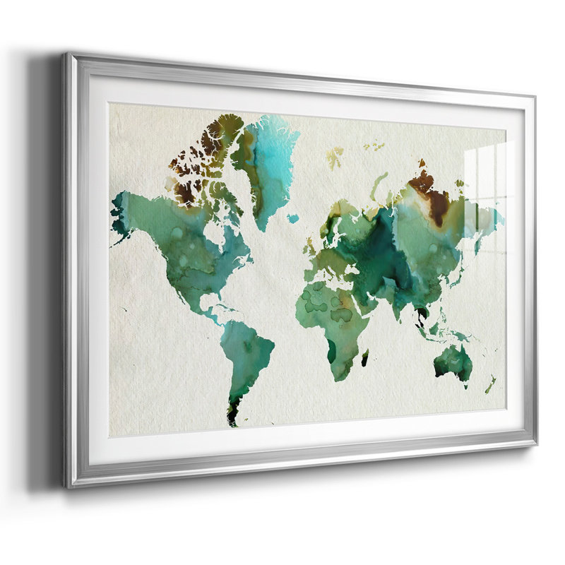 Inky World, reproduction d'art encadrée sur papier, H 19 po x l 27 po x P 1,5 po, Argent