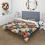 Ensemble de housse de couette rétro nostalgie beige et corail Blooming Garden I - Floral-2103176776