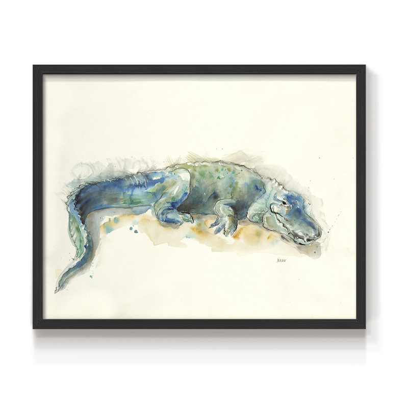 Alligator -Framed Print - Restickable, H 11 po x l 14 po, Noir, noir, noir, noir