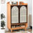 50" Brown+Tan Rectangular Solid Wood Shoe Storage