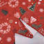 Red Oil-Proof Fabric with Reindeer & Snowflake Print | Washable Durable Holiday Cover for Indoor/Outdoor Party Decor