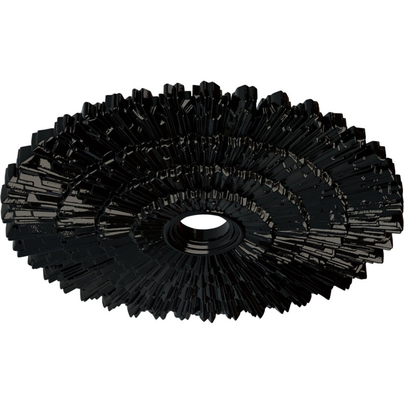 Endurathane Eryn Ceiling Medallion, 24 3/4"OD x 3 1/4"ID x 1 7/8"P (Fits Canopies up to 4"), Hand-Painted Black Pearl Finish
