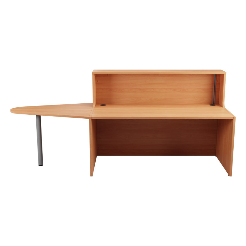 Buariki Rectangle Synthetic Laminate Reception Desk, Beech