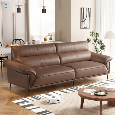 Causeuse-coussin modulaire en cuir véritable