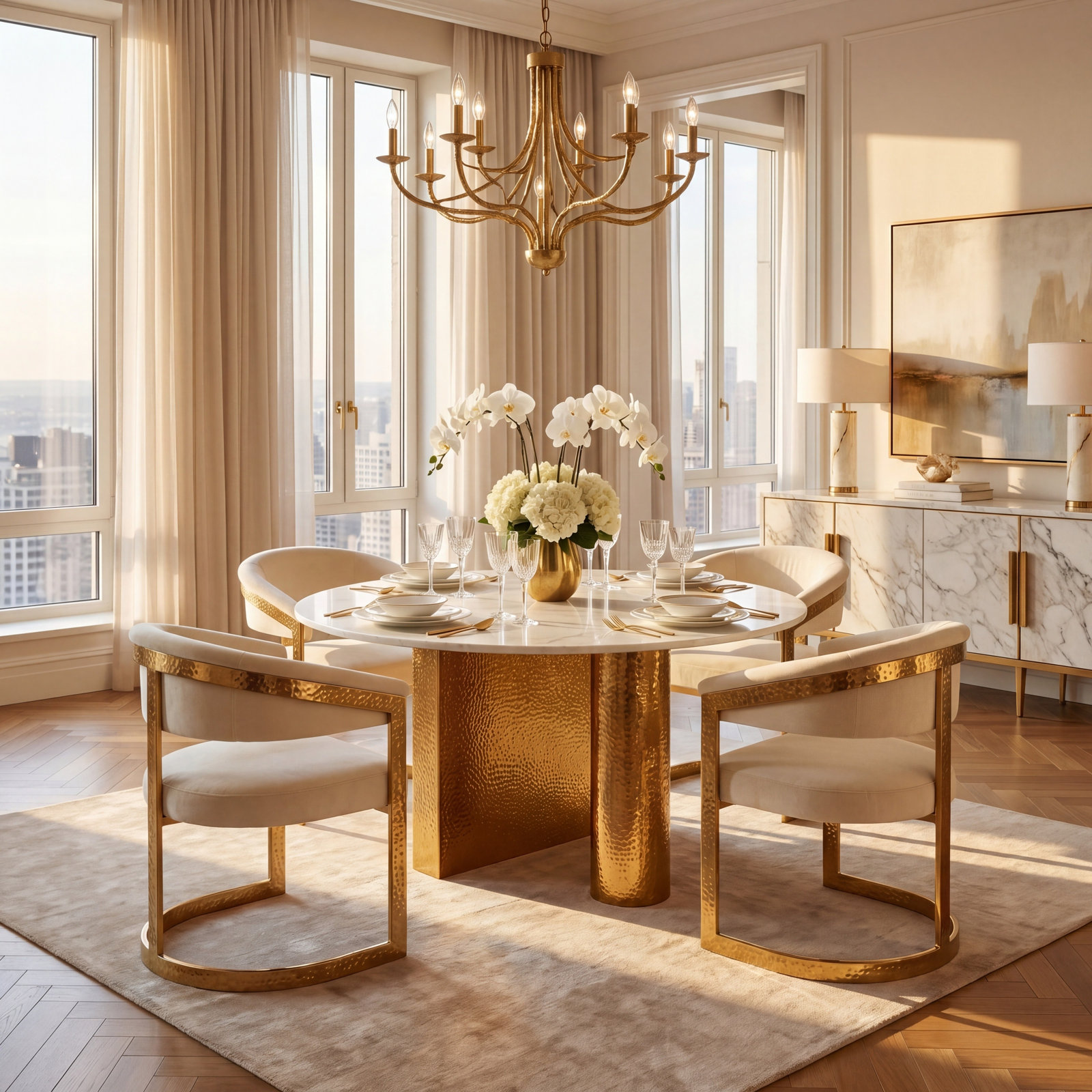 Hemlock 48'' Round Marble Dining Table