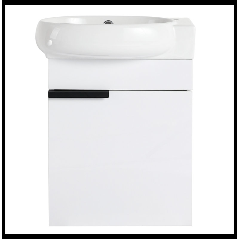 Derival 16.80'' Single Bathroom Vanity with Top, Gloss White