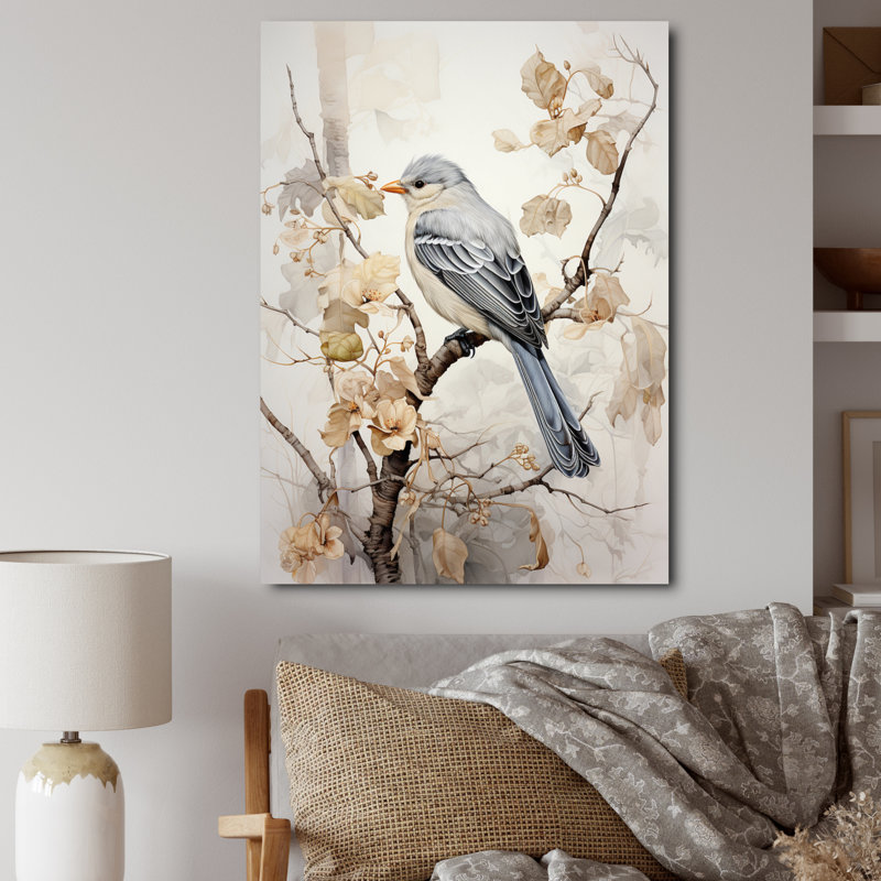 «Bird Silent Watcher V», reproduction d'art sur toile, H 44 po x l 34 po x P 1,5 po, Toile tendue