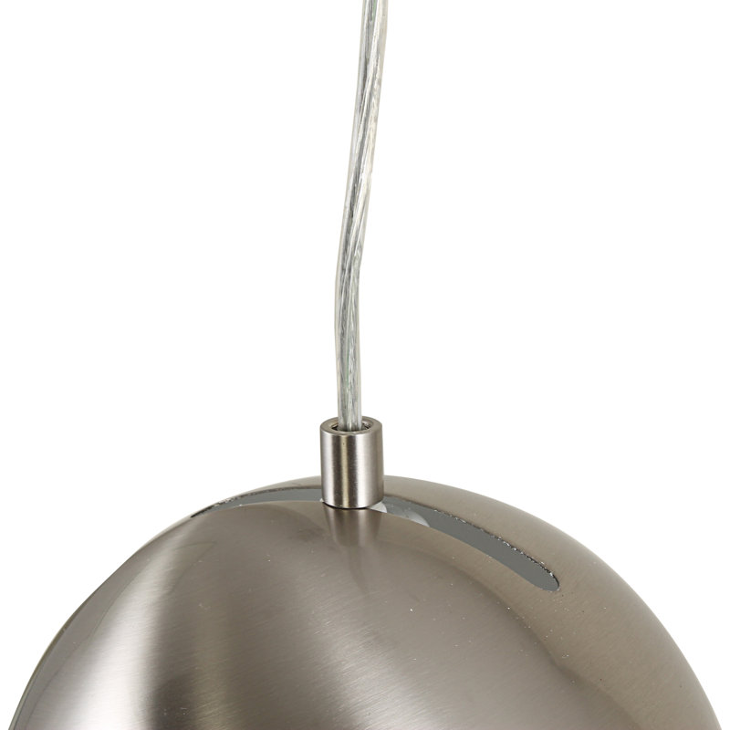 Luminaire sphère suspendu 1 lumières simple Monterey, Nickel brossé