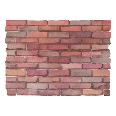 Watercolour Brick Wall by Homunkulus28 - Wrapped Canvas Print