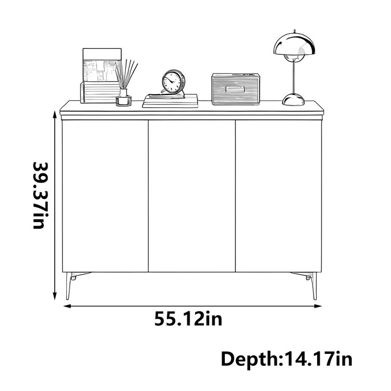 Light luxury home storage shoe cabinet, Gray, 39.37" H x 55.12" W x 14.17" D