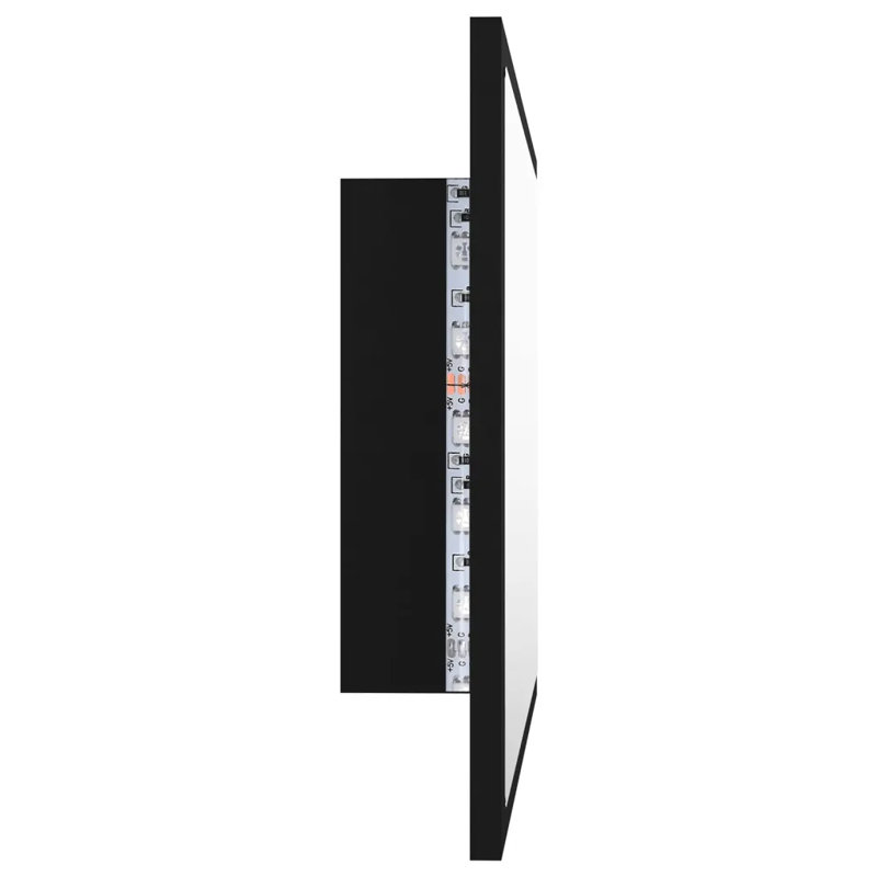 Aubarta LED Bathroom Mirror Acrylic, Black, 37cm H x 60cm W