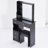 Compact Left Drawer Vanity Table With Cushioned Stool And Extra Large Sliding Mirror-1754445241