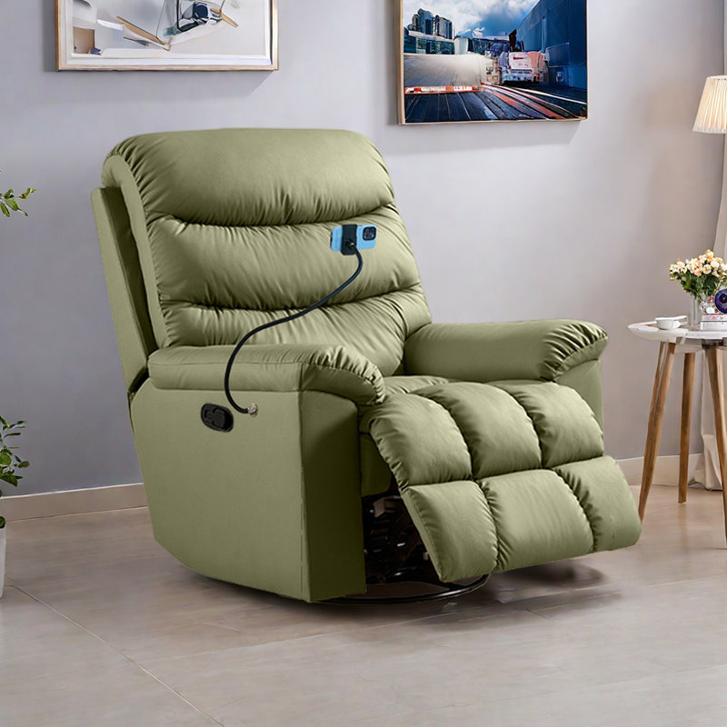 Fauteuil inclinable ergonomique multifonctionnel en similicuir, Vert