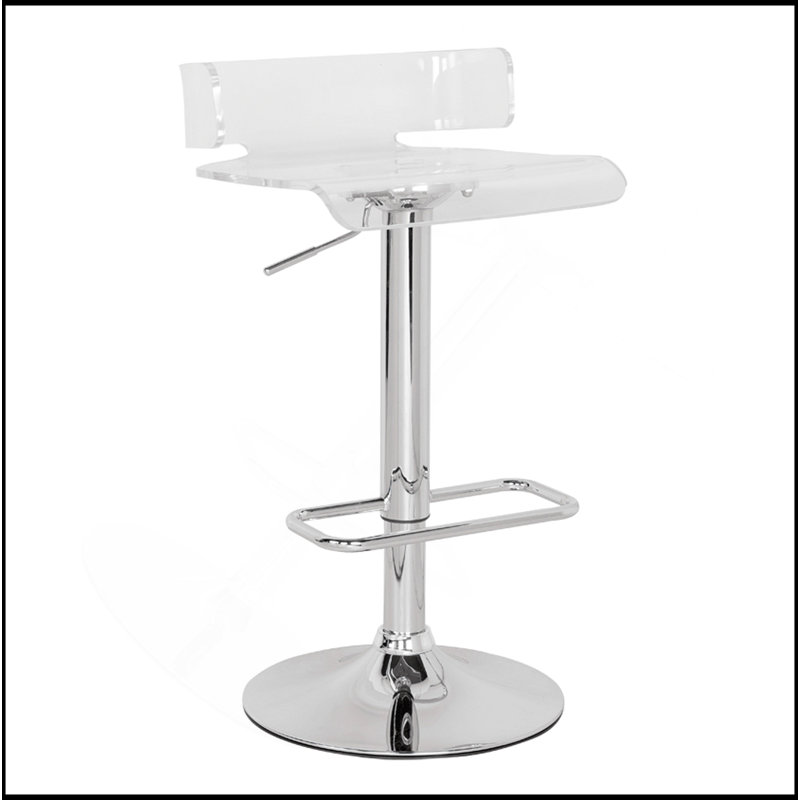 Tabouret réglable pivotant avec finition chromée Rania