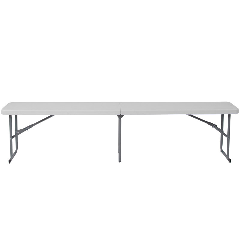 Kalish 10.25"W x 71"L Bi-Fold Granite White Plastic Bench with Carrying Handle