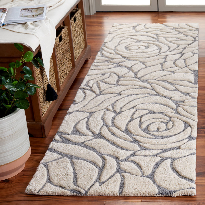 Tapis ivoire Atsush, Tapis de couloir 2 pi 3 po x 8 pi