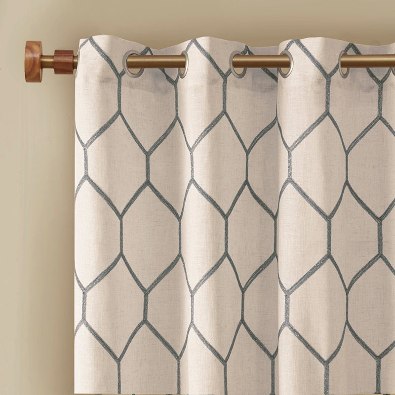 Geo Metallic Embroidery Polyester Modern Living: Ideal For Urban Space