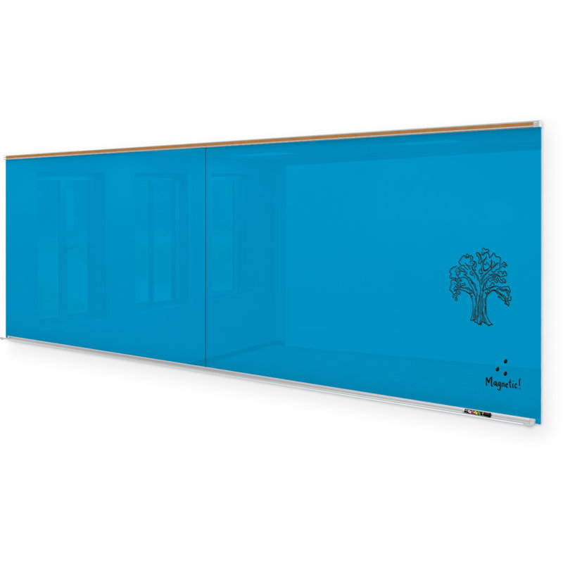 Panneau de verre mural Liso, 48 po x 144 po, Bleu