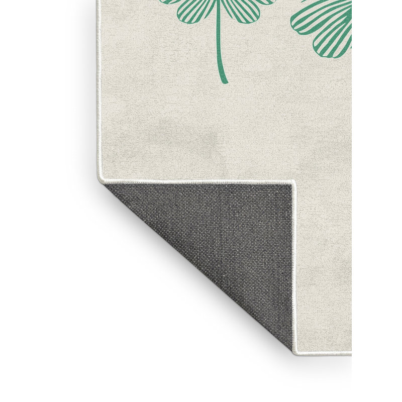 Soft Plush Estrada St Patties Modern & Contemporary Abstract Area Rug in Beige – White Binding, 7x10