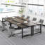 Grand bureau d'ordinateur moderne de 63 po pour bureau à domicile - Table d'écriture robuste avec structure en acier, poste de travail industriel avec bureau spacieux et pieds réglables, gris rustique et noir-903881160