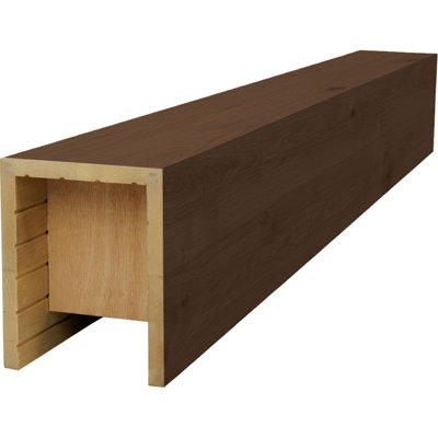 AmeriCraft Wood Smooth Beam, 3-Sided (U-Beam), 9 1/2"W x 7 1/2"H x 144"L, Espresso Finish, Stain Grade Knotty Alder