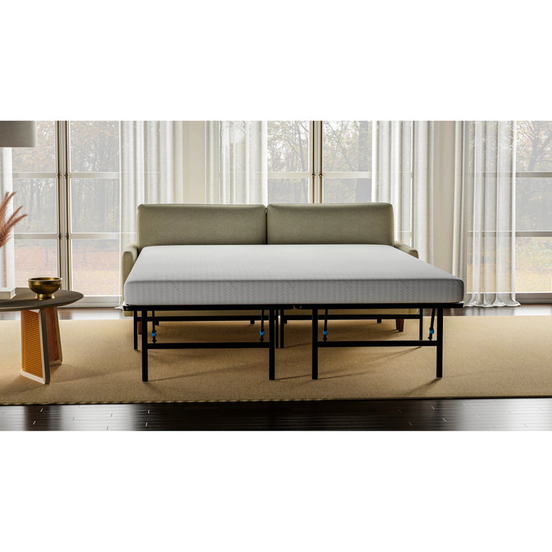 Mousse à mémoire de forme de 1 po et matelas haute densité de 3,72 po pour lit double - tissu tricoté à 100% antidérapant de 280 g / m² blanc et gris 70,54 po x 52,17 po 4,83 po