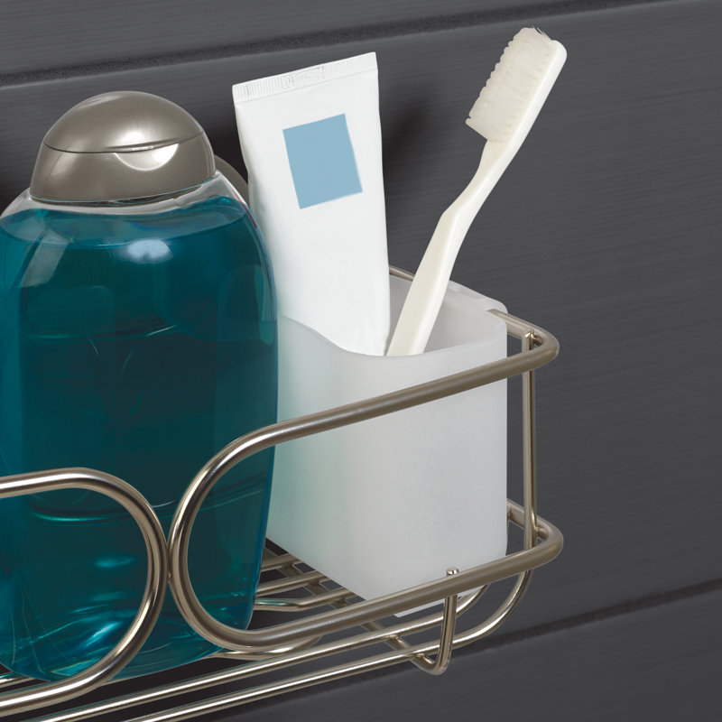 Tablette de douche en acier inoxydable à ventouse ou à fixation adhésive, H 4,92 po x l 18 po x P 5,32 po