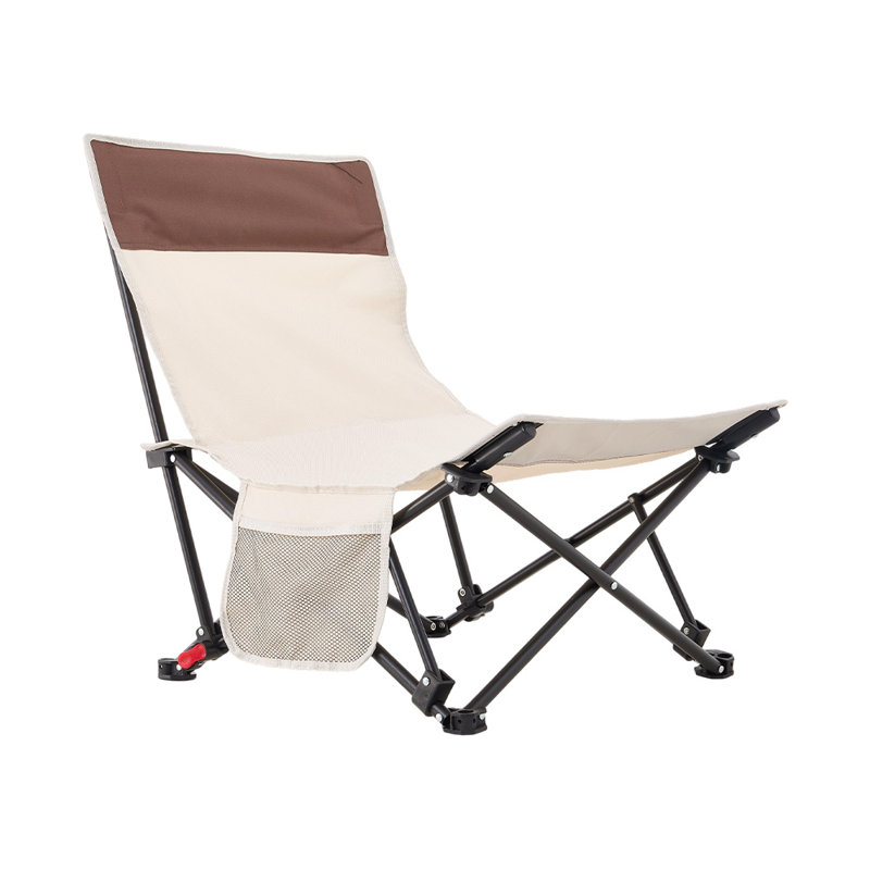Foldable Low Sling Outdoor Lounge Chair, White
