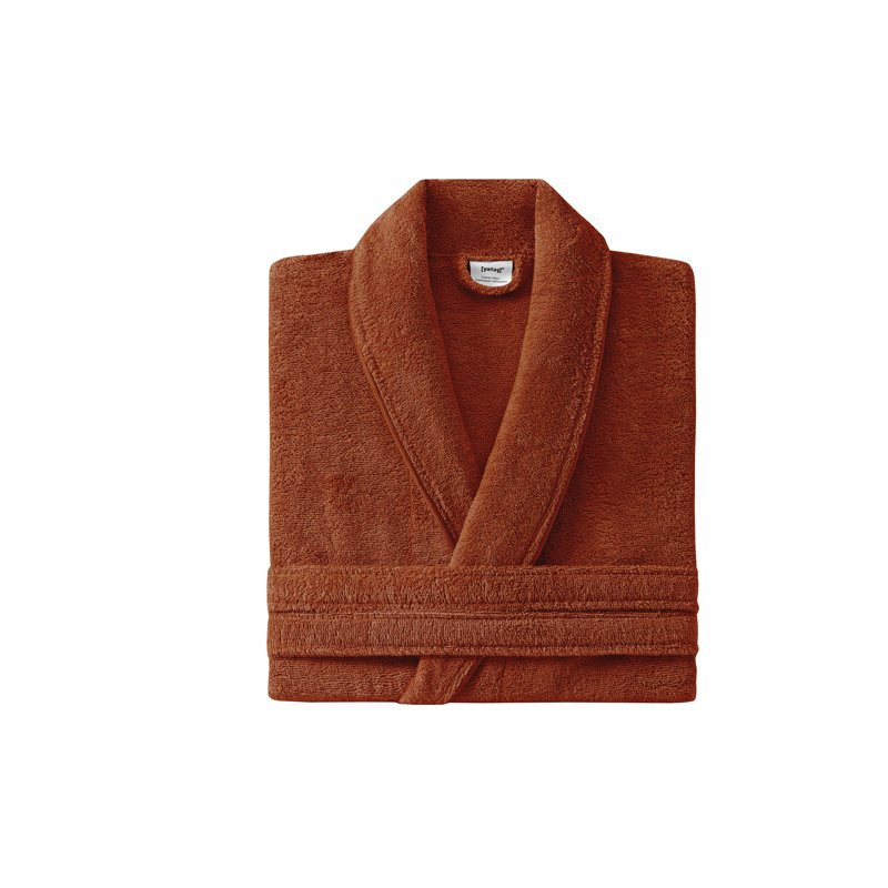 Peignoir mi-mollet en coton avec poches Labarbera, P / M, Rouge