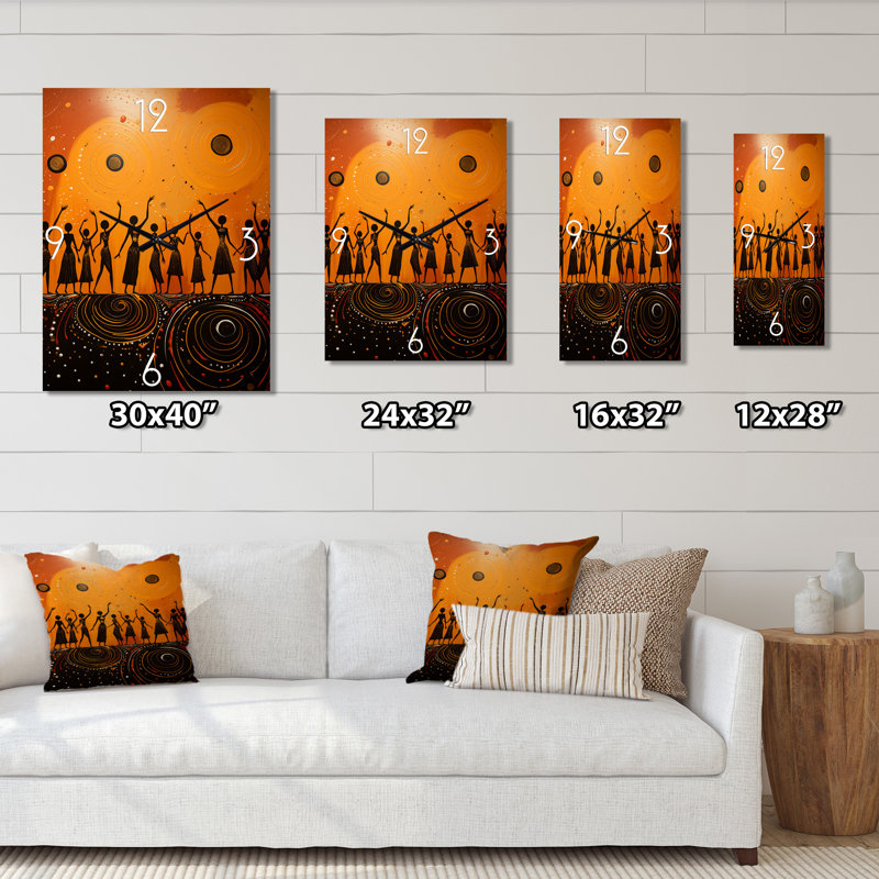 Jaislyn - Horloge murale afro-américaine, H 32 po x l 16 po