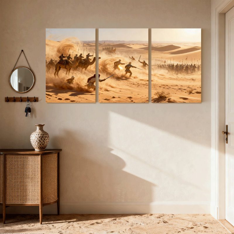 Ensemble de 3 impressions sur toile Mid-Century, H 18 po x l 36 po