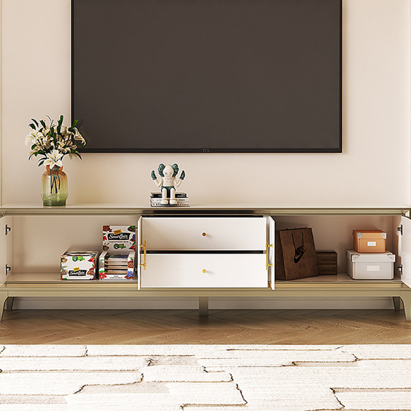 Meuble télé en bois massif d'acajou, 78.74"