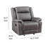 Viann Manual Glider Recliner Chair, Tufted Grey Polyester, Pillow Top