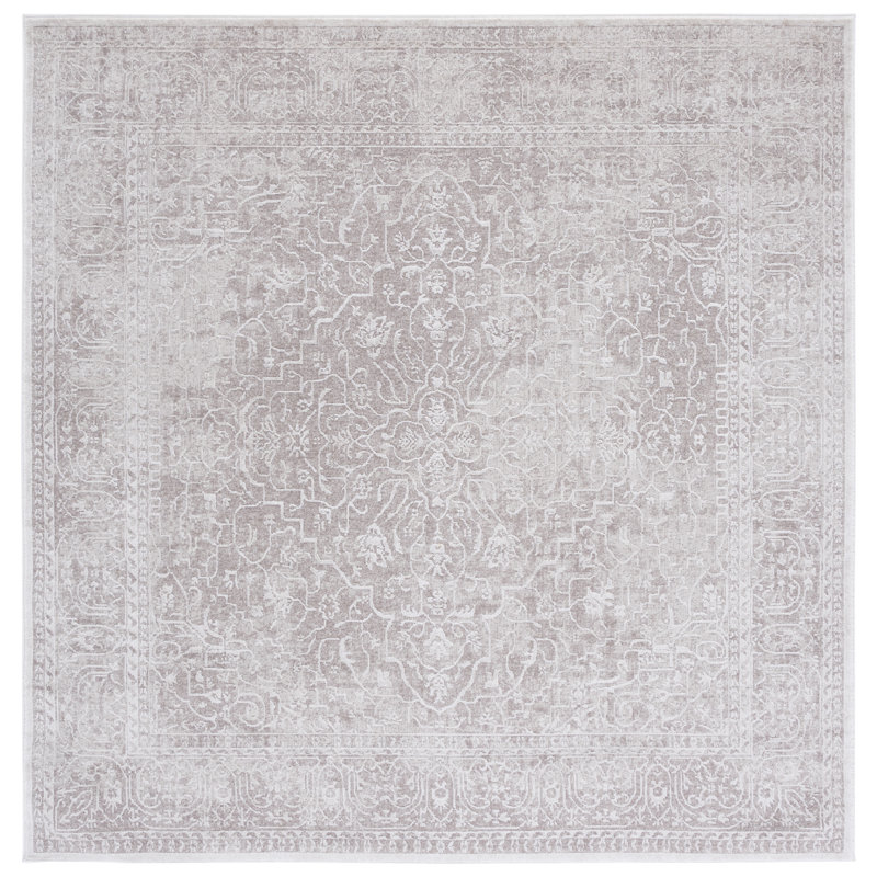 Tapis oriental beige / crème Calidia, Carré 3 pi